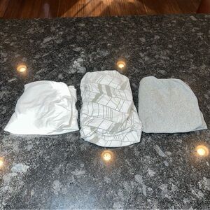 Lot of 3 Burt’s Bees + Pickle Organic Baby Bassinet Sheet Set